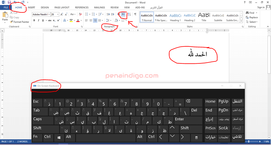aplikasi arab untuk word